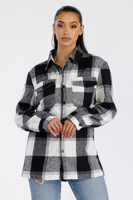 Boyfriend Oversized Soft Flannel Shacket - Faylinn & Co
