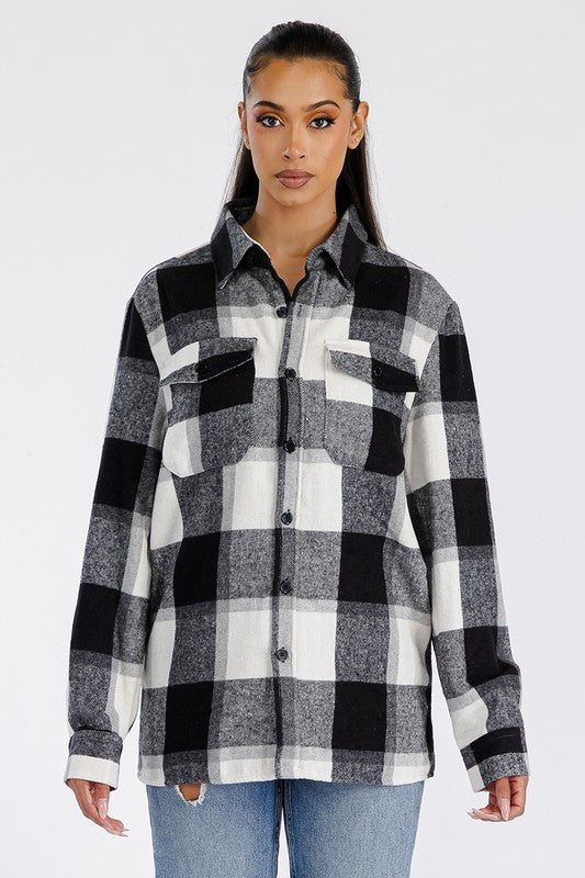 Boyfriend Oversized Soft Flannel Shacket - Faylinn & Co