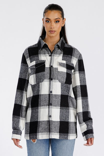 Boyfriend Oversized Soft Flannel Shacket - Faylinn & Co