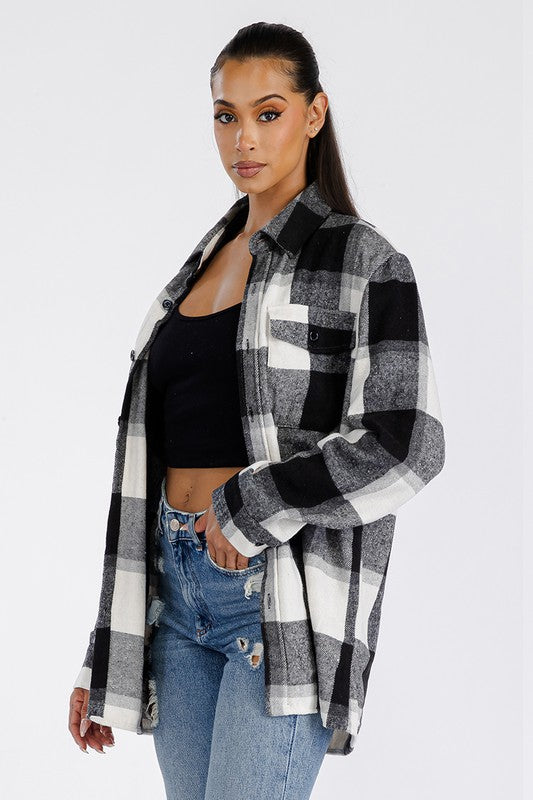 Boyfriend Oversized Soft Flannel Shacket - Faylinn & Co