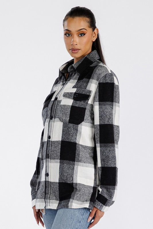 Boyfriend Oversized Soft Flannel Shacket - Faylinn & Co