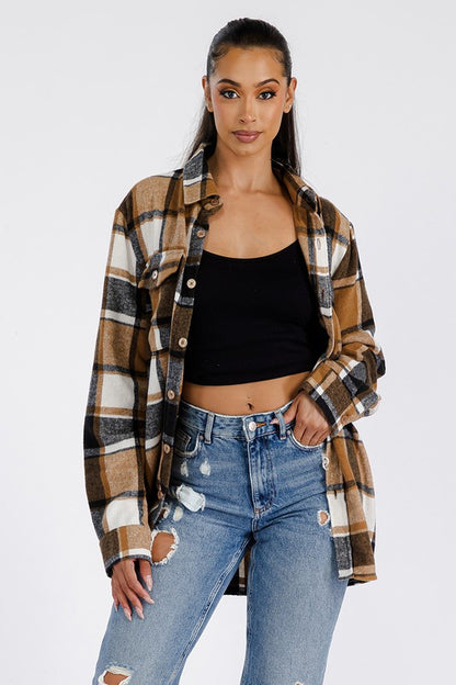 Boyfriend Oversized Soft Flannel Shacket - Faylinn & Co