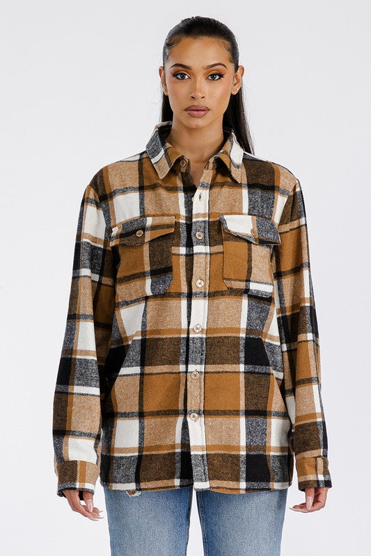 Boyfriend Oversized Soft Flannel Shacket - Faylinn & Co