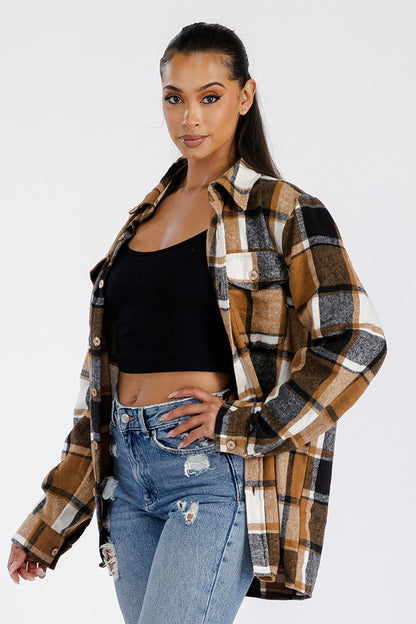 Boyfriend Oversized Soft Flannel Shacket - Faylinn & Co