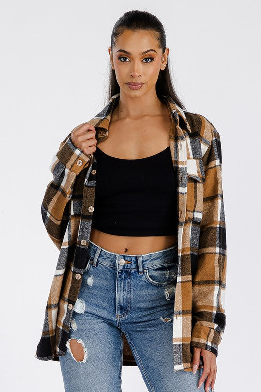 Boyfriend Oversized Soft Flannel Shacket - Faylinn & Co