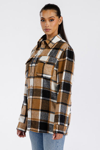Boyfriend Oversized Soft Flannel Shacket - Faylinn & Co