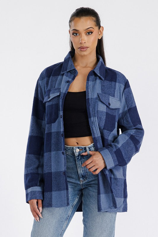 Boyfriend Oversized Soft Flannel Shacket - Faylinn & Co