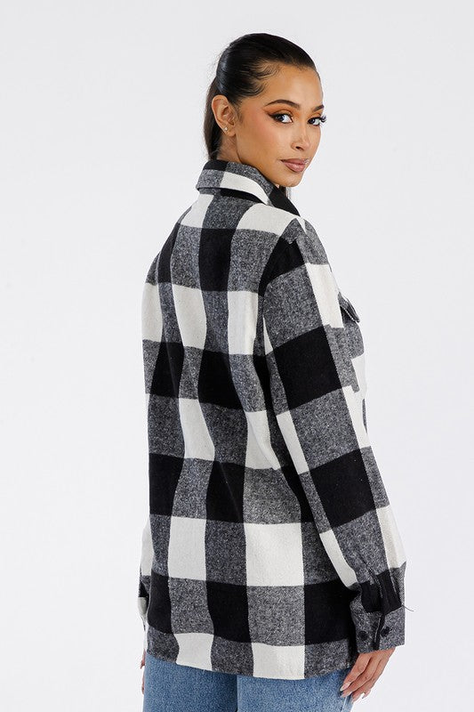 Boyfriend Oversized Soft Flannel Shacket - Faylinn & Co