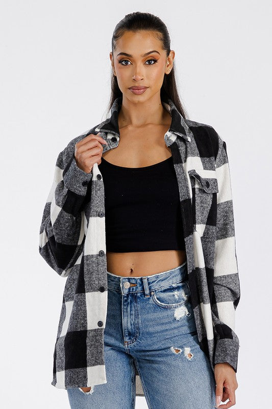 Boyfriend Oversized Soft Flannel Shacket - Faylinn & Co