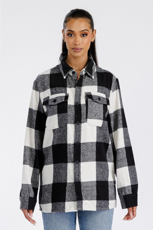 Boyfriend Oversized Soft Flannel Shacket - Faylinn & Co