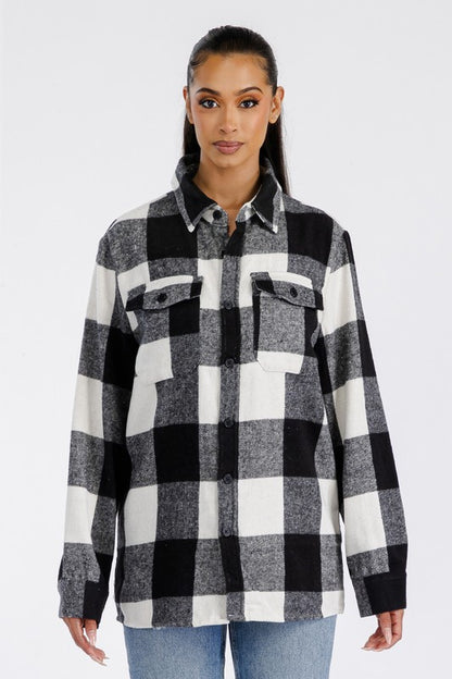 Boyfriend Oversized Soft Flannel Shacket - Faylinn & Co