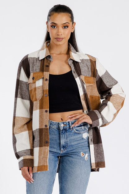Boyfriend Oversized Soft Flannel Shacket - Faylinn & Co