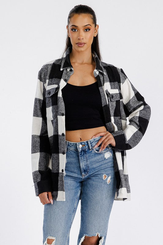 Boyfriend Oversized Soft Flannel Shacket - Faylinn & Co