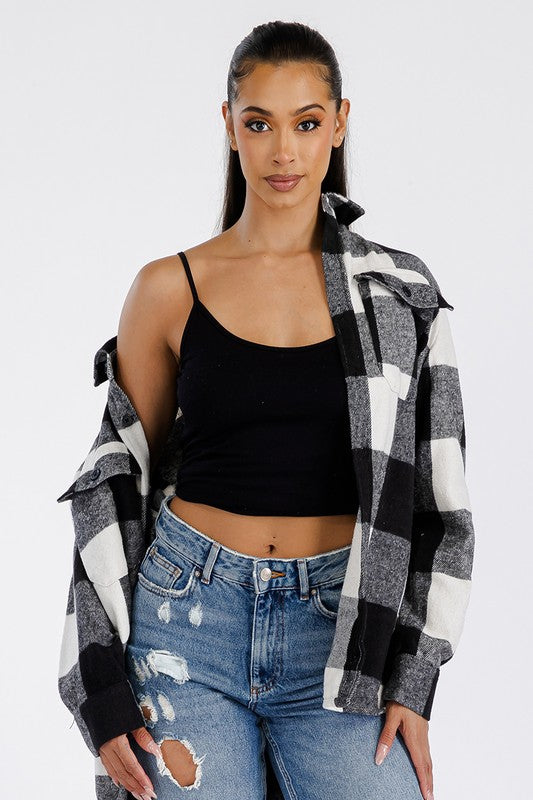 Boyfriend Oversized Soft Flannel Shacket - Faylinn & Co