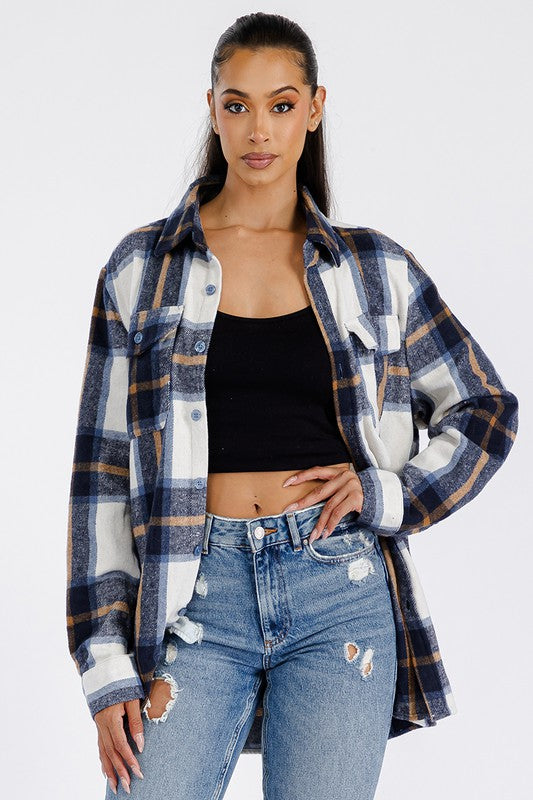 Boyfriend Oversized Soft Flannel Shacket - Faylinn & Co