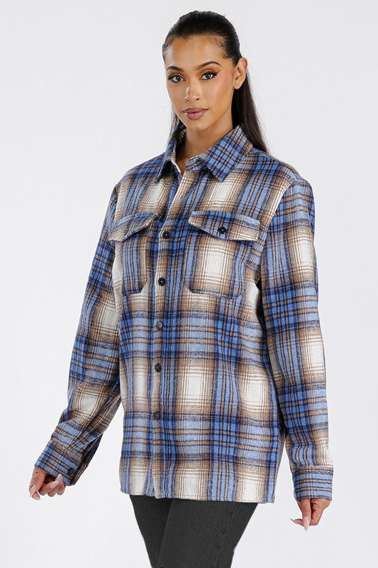 Boyfriend Oversized Soft Flannel Shacket - Faylinn & Co
