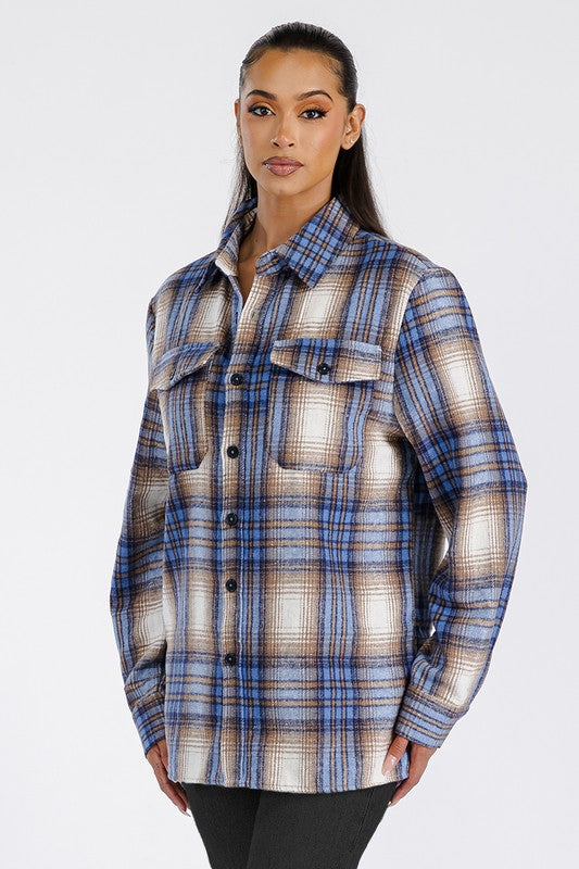 Boyfriend Oversized Soft Flannel Shacket - Faylinn & Co
