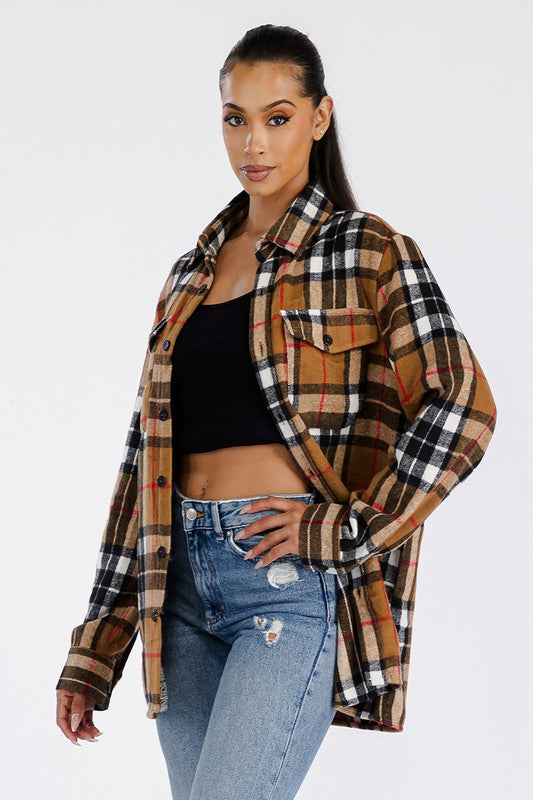 Boyfriend Oversized Soft Flannel Shacket - Faylinn & Co