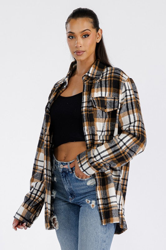 Boyfriend Oversized Soft Flannel Shacket - Faylinn & Co