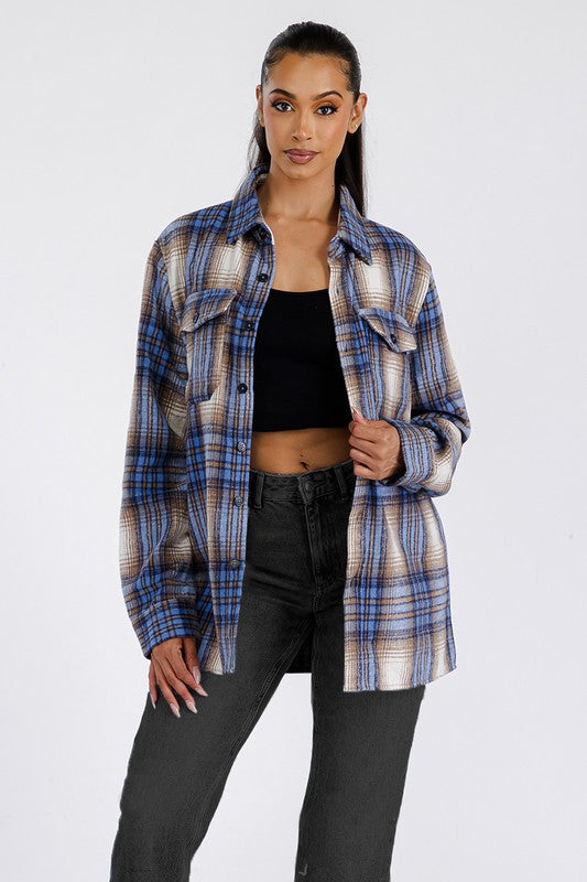 Boyfriend Oversized Soft Flannel Shacket - Faylinn & Co
