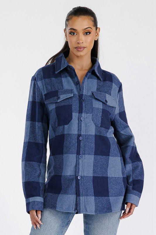 Boyfriend Oversized Soft Flannel Shacket - Faylinn & Co