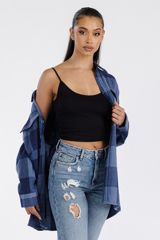 Boyfriend Oversized Soft Flannel Shacket - Faylinn & Co