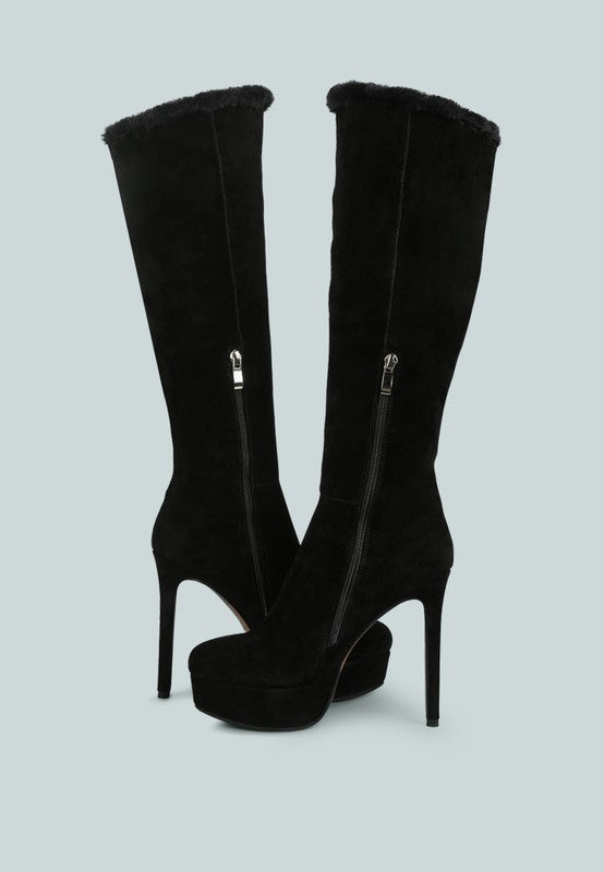 SALDANA Convertible Suede Leather High Boots - Faylinn & Co