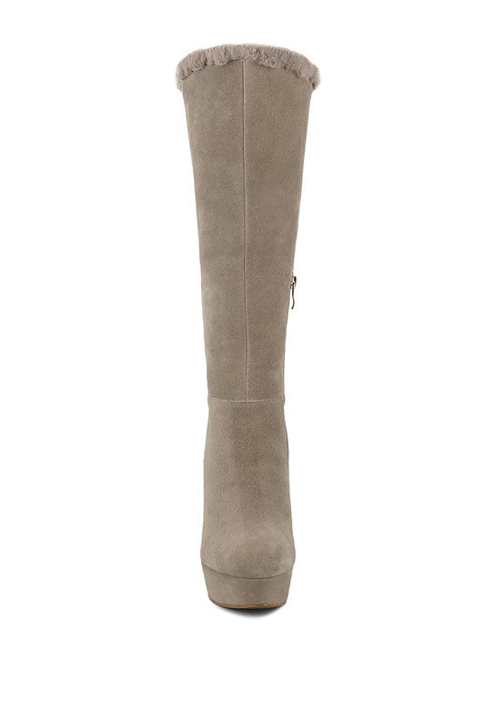 SALDANA Convertible Suede Leather High Boots - Faylinn & Co