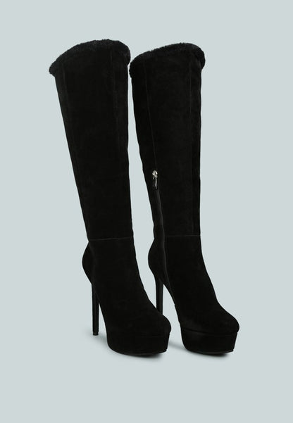 SALDANA Convertible Suede Leather High Boots - Faylinn & Co