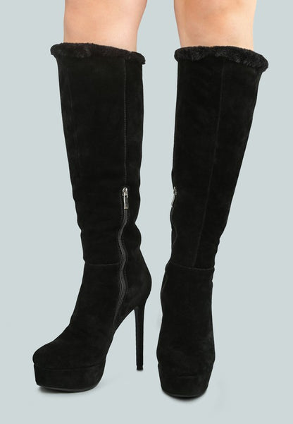 SALDANA Convertible Suede Leather High Boots - Faylinn & Co