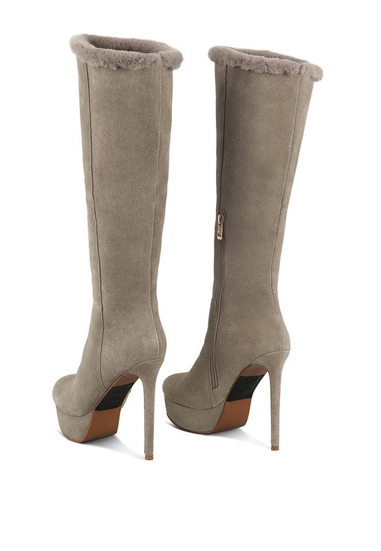 SALDANA Convertible Suede Leather High Boots - Faylinn & Co