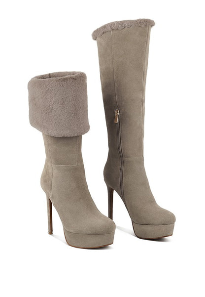 SALDANA Convertible Suede Leather High Boots - Faylinn & Co