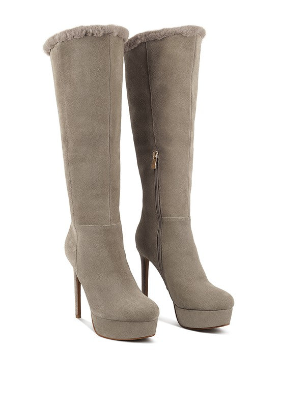 SALDANA Convertible Suede Leather High Boots - Faylinn & Co