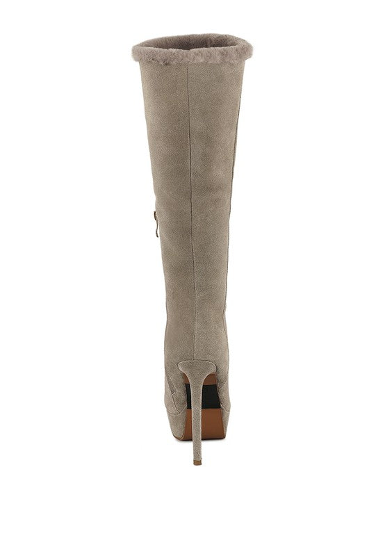 SALDANA Convertible Suede Leather High Boots - Faylinn & Co