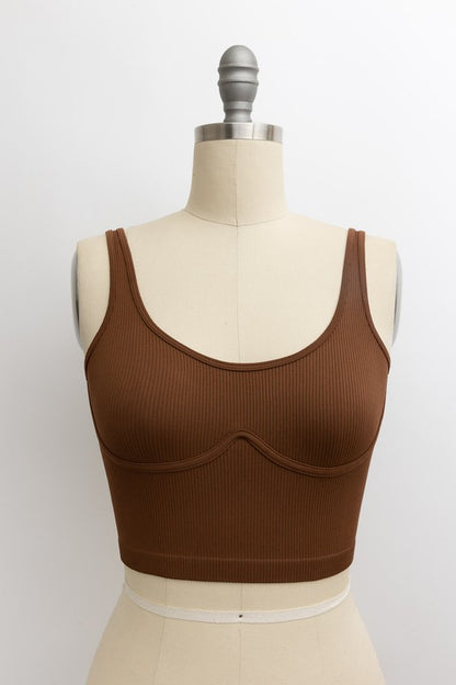 Ribbed Underline Seams Brami Top - Faylinn & Co