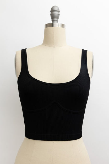 Ribbed Underline Seams Brami Top - Faylinn & Co