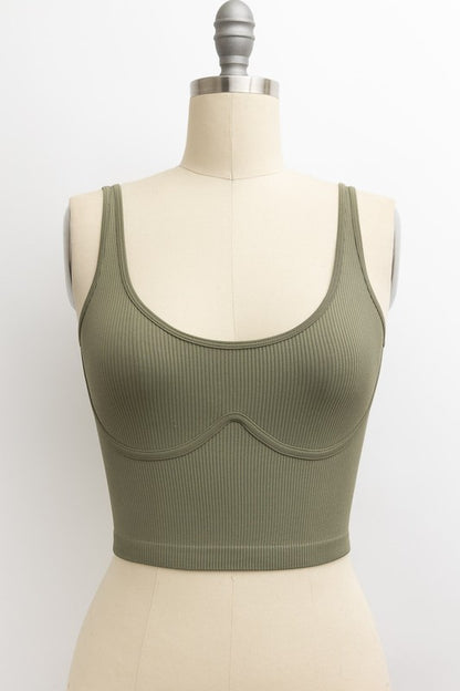 Ribbed Underline Seams Brami Top - Faylinn & Co