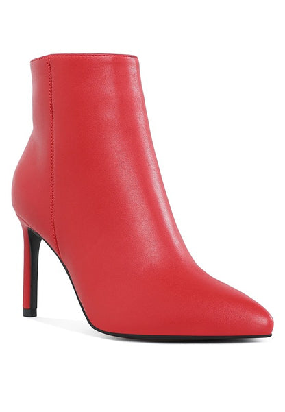 Tatria Textured Stiletto Heel Ankle Boots - Faylinn & Co