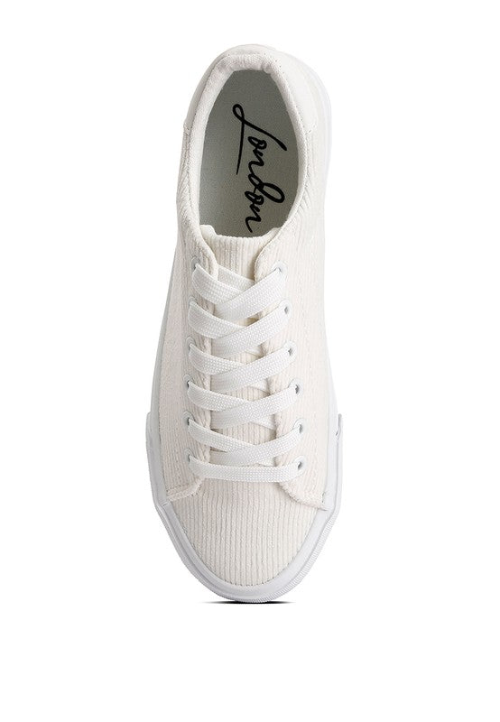 Hyra Solid Flatform Canvas Sneakers - Faylinn & Co