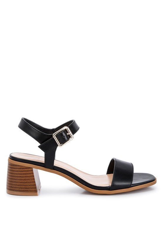 Varya Stacked Heel Sandals - Faylinn & Co