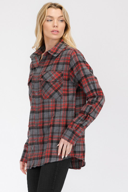 Oversized Plaid Flannel - Faylinn & Co