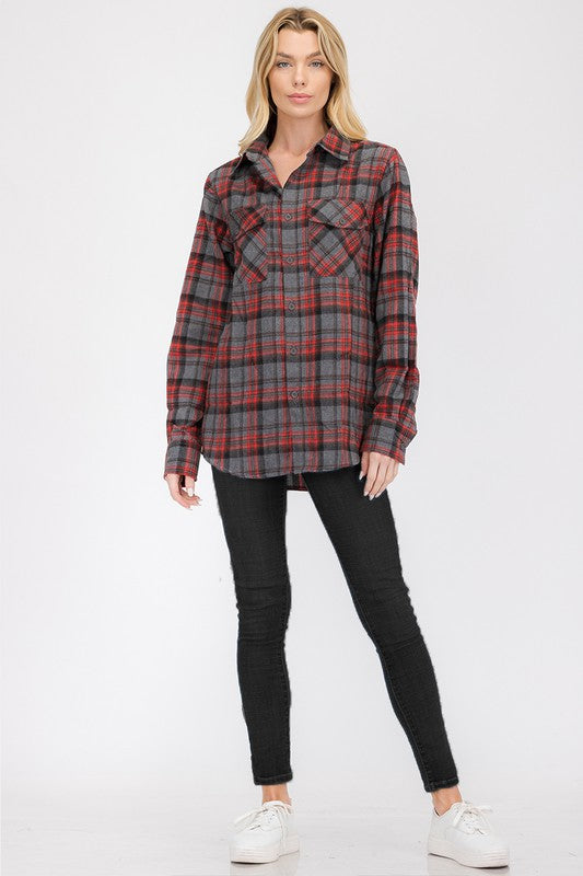 Oversized Plaid Flannel - Faylinn & Co