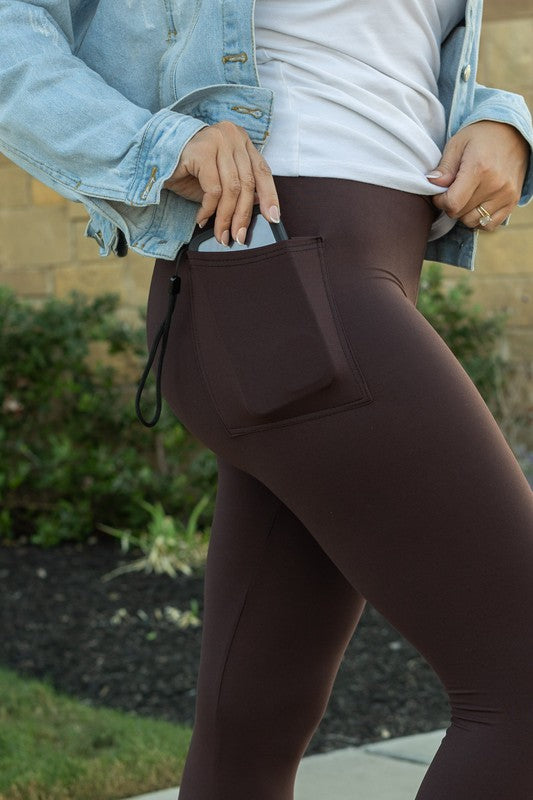 FULL LENGTH Brown Solid Leggings R2 - Faylinn & Co
