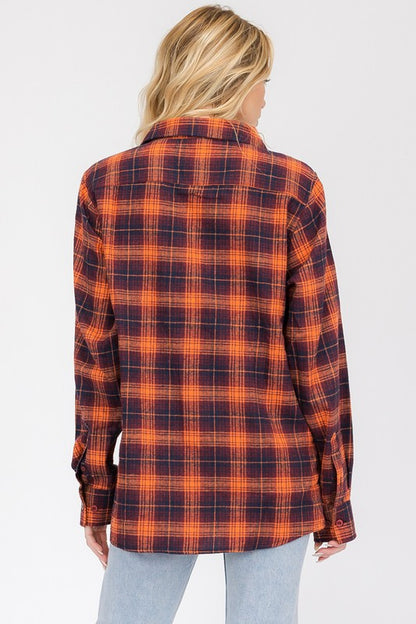 Boyfriend Oversize Plaid Flannel Long Sleeve - Faylinn & Co
