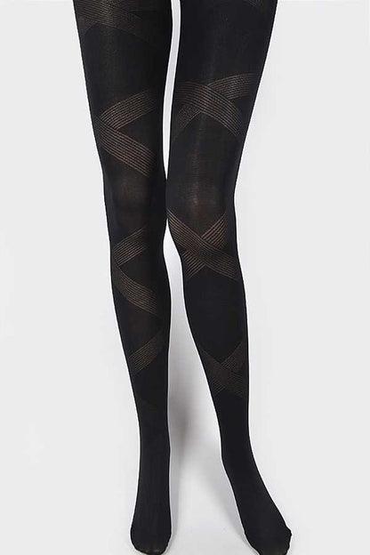Ribbon Wrapped Opaque Premium Tights - Faylinn & Co