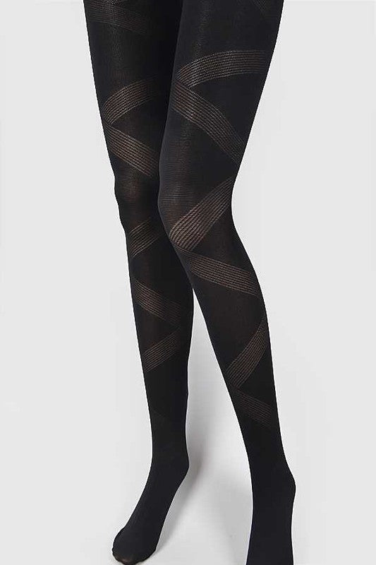 Ribbon Wrapped Opaque Premium Tights - Faylinn & Co