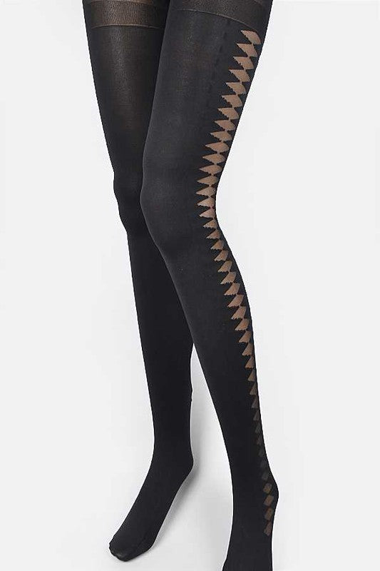2 Tone Designed Premium Tights - Faylinn & Co