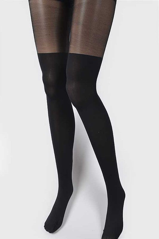 2 Tone Fashion Premium Tights - Faylinn & Co