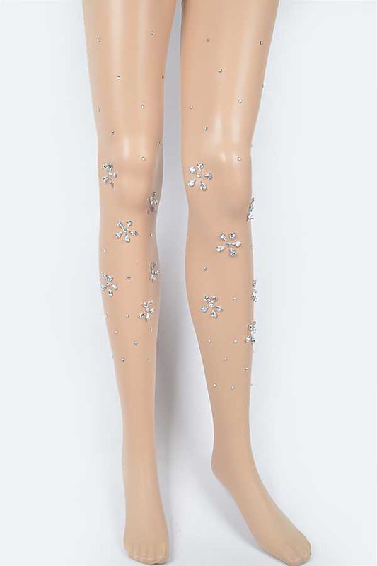 Crystal Flower Pave Sheer Stocking - Faylinn & Co