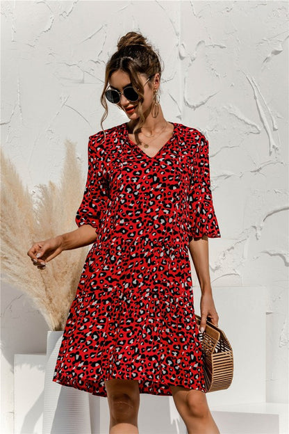 Tiered short sleeve dress - Faylinn & Co